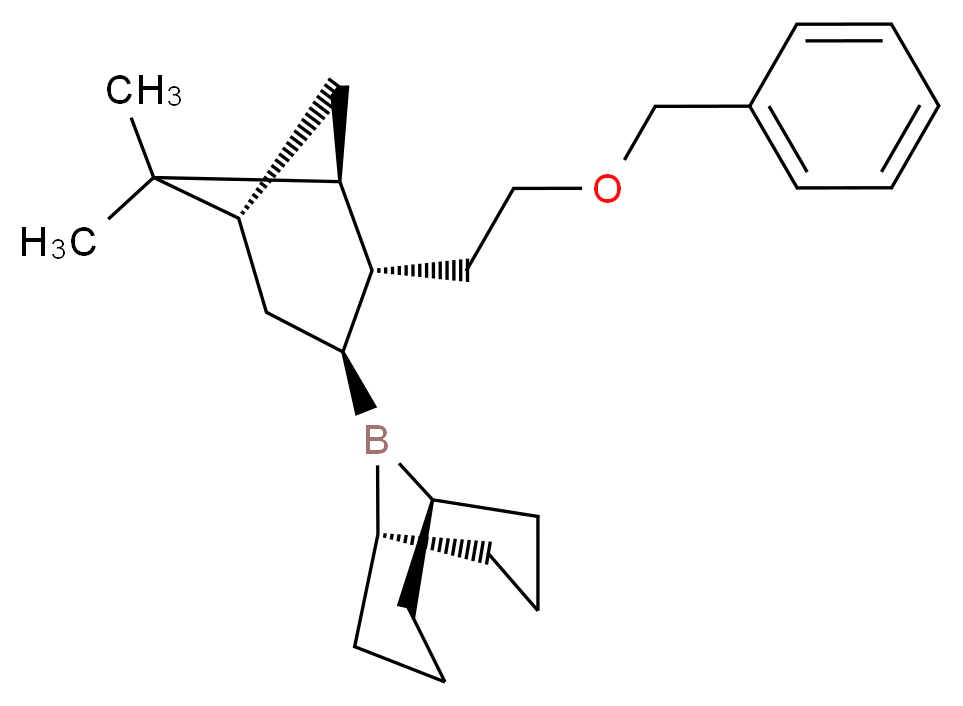 (1s,5s)-9-[(1S,2R,3S,5S)-2-[2-(benzyloxy)ethyl]-6,6-dimethylbicyclo[3.1.1]heptan-3-yl]-9-borabicyclo[3.3.1]nonane_分子结构_CAS_81971-15-5