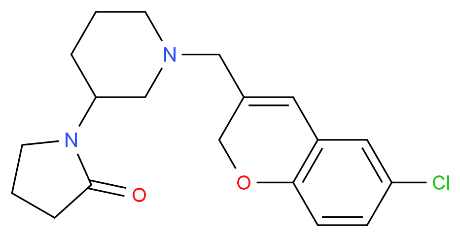 1-{1-[(6-chloro-2H-chromen-3-yl)methyl]piperidin-3-yl}pyrrolidin-2-one_分子结构_CAS_)