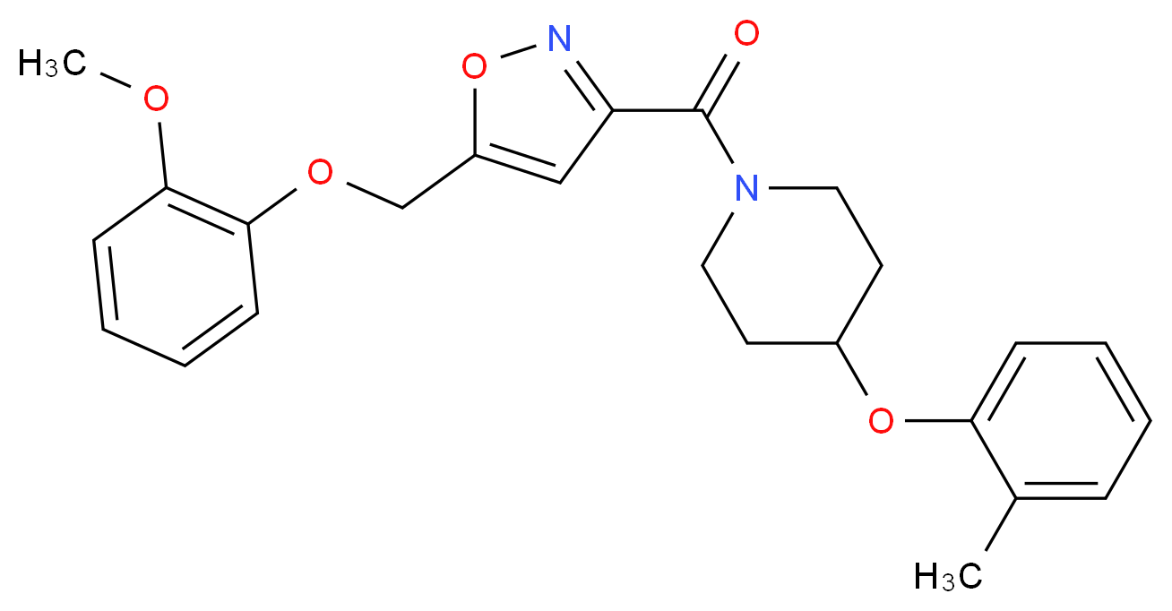 1-({5-[(2-methoxyphenoxy)methyl]-3-isoxazolyl}carbonyl)-4-(2-methylphenoxy)piperidine_分子结构_CAS_)