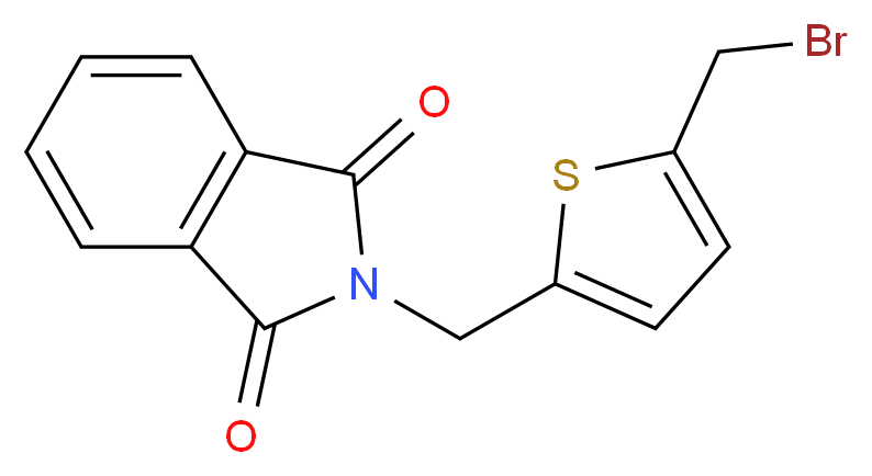 2-{[5-(bromomethyl)thiophen-2-yl]methyl}-2,3-dihydro-1H-isoindole-1,3-dione_分子结构_CAS_166888-26-2