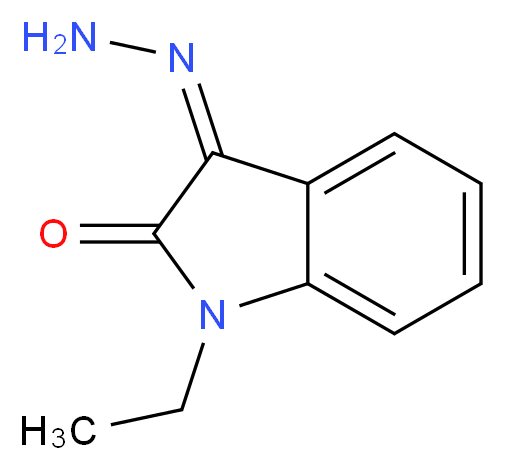 (3Z)-1-ethyl-3-hydrazinylidene-2,3-dihydro-1H-indol-2-one_分子结构_CAS_62295-16-3