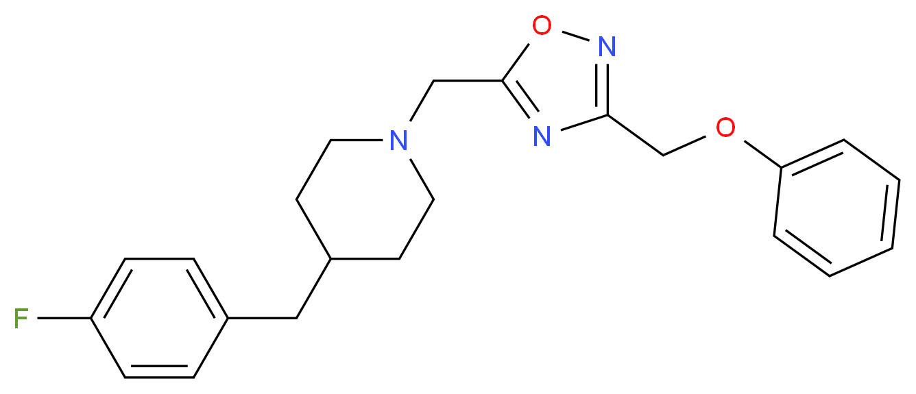4-(4-fluorobenzyl)-1-{[3-(phenoxymethyl)-1,2,4-oxadiazol-5-yl]methyl}piperidine_分子结构_CAS_)