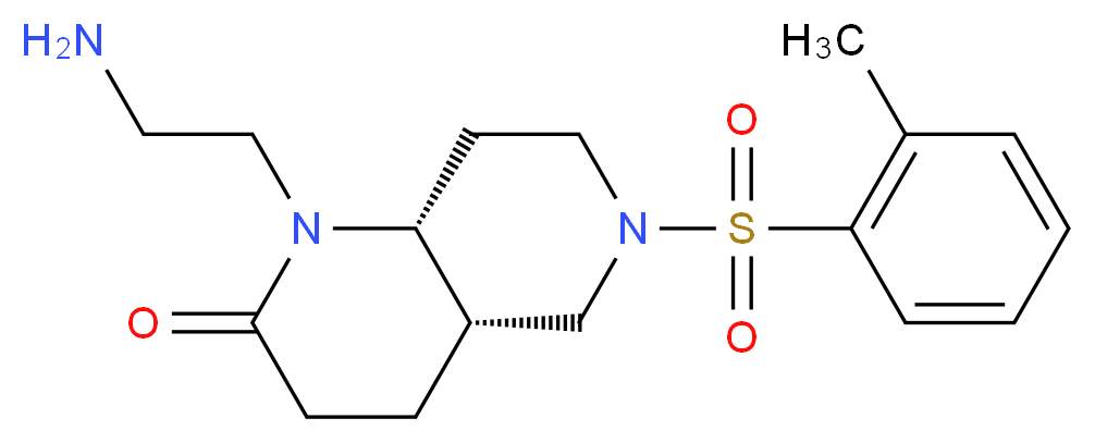 (4aS*,8aR*)-1-(2-aminoethyl)-6-[(2-methylphenyl)sulfonyl]octahydro-1,6-naphthyridin-2(1H)-one_分子结构_CAS_)