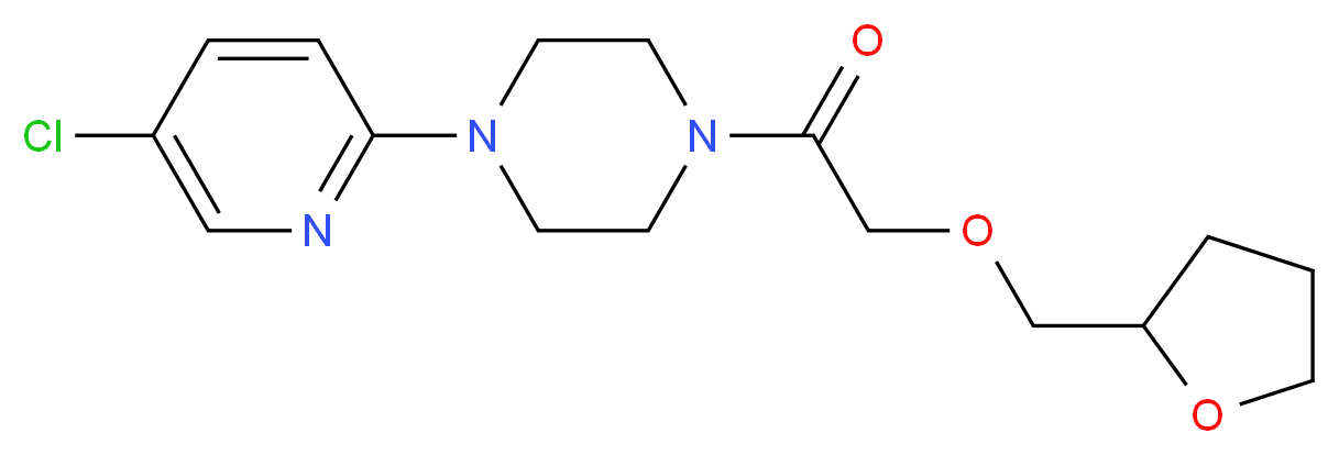 1-(5-chloro-2-pyridinyl)-4-[(tetrahydro-2-furanylmethoxy)acetyl]piperazine_分子结构_CAS_)