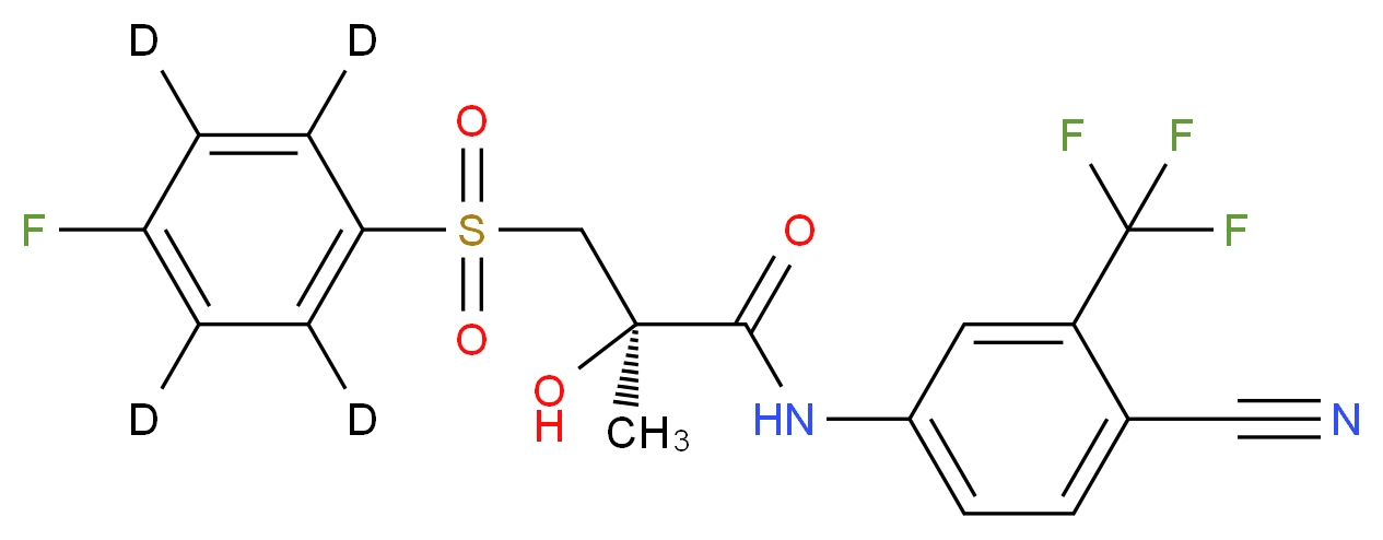 (2R)-N-[4-cyano-3-(trifluoromethyl)phenyl]-3-[4-fluoro(<sup>2</sup>H<sub>4</sub>)benzenesulfonyl]-2-hydroxy-2-methylpropanamide_分子结构_CAS_113299-40-4