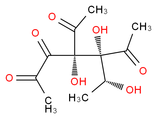 (4S,5R)-4-acetyl-4,5-dihydroxy-5-[(1R)-1-hydroxyethyl]heptane-2,3,6-trione_分子结构_CAS_62211-93-2