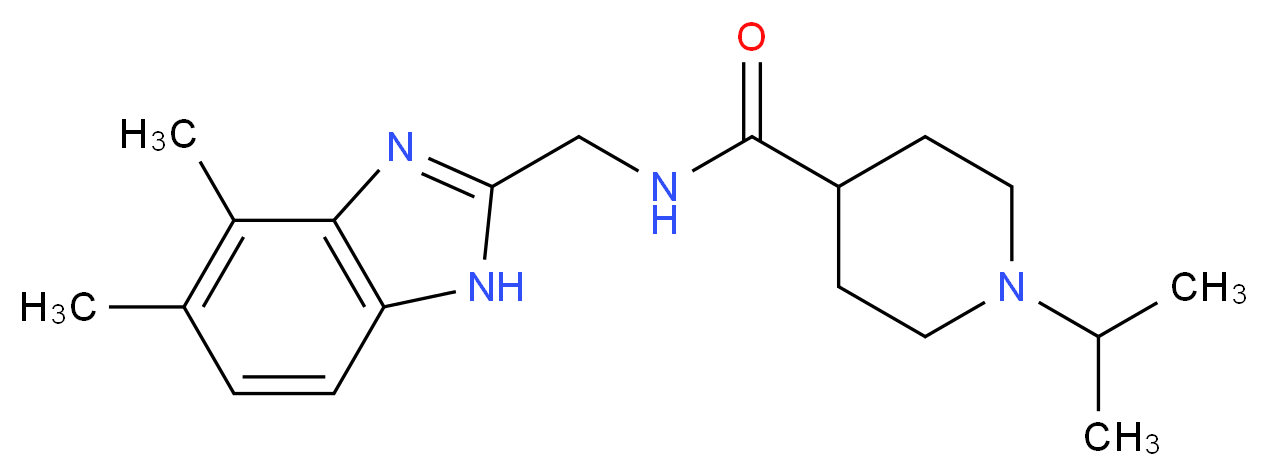 N-[(4,5-dimethyl-1H-benzimidazol-2-yl)methyl]-1-isopropyl-4-piperidinecarboxamide_分子结构_CAS_)