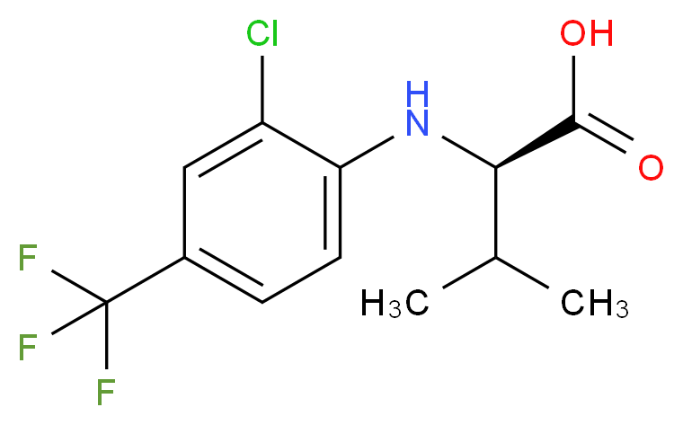 (2R)-2-{[2-chloro-4-(trifluoromethyl)phenyl]amino}-3-methylbutanoic acid_分子结构_CAS_76769-07-8
