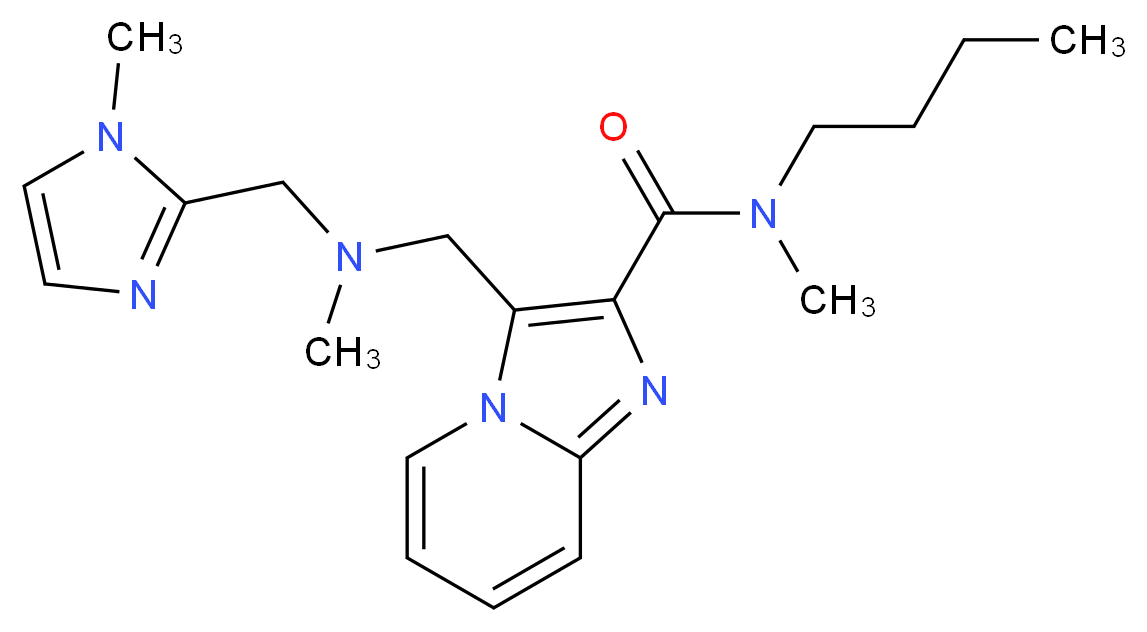 N-butyl-N-methyl-3-({methyl[(1-methyl-1H-imidazol-2-yl)methyl]amino}methyl)imidazo[1,2-a]pyridine-2-carboxamide_分子结构_CAS_)