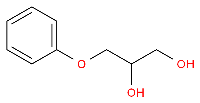 3-phenoxypropane-1,2-diol_分子结构_CAS_538-43-2