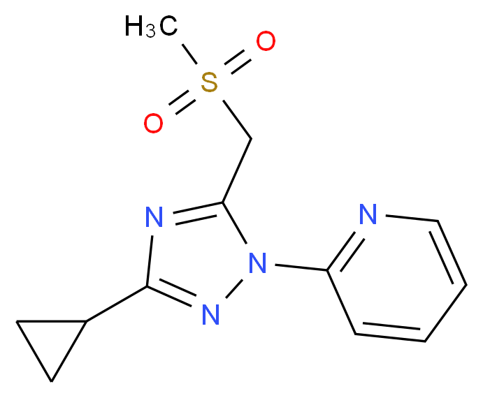 2-{3-cyclopropyl-5-[(methylsulfonyl)methyl]-1H-1,2,4-triazol-1-yl}pyridine_分子结构_CAS_)