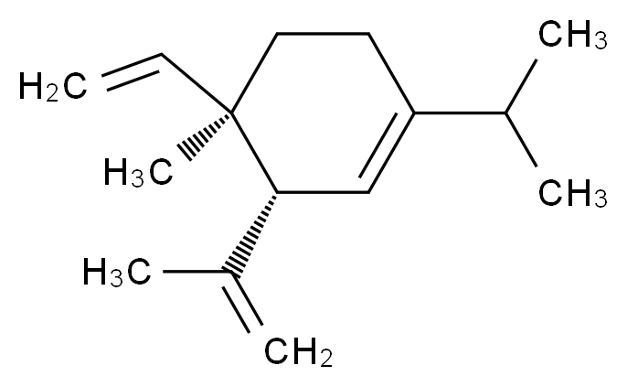 (3R,4R)-4-ethenyl-4-methyl-3-(prop-1-en-2-yl)-1-(propan-2-yl)cyclohex-1-ene_分子结构_CAS_11029-06-4