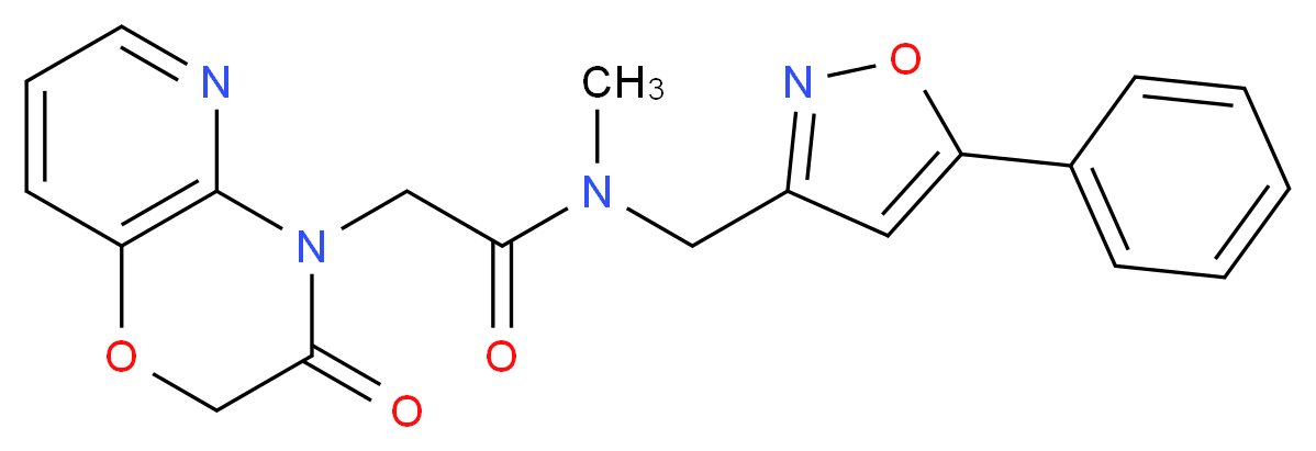 N-methyl-2-(3-oxo-2,3-dihydro-4H-pyrido[3,2-b][1,4]oxazin-4-yl)-N-[(5-phenylisoxazol-3-yl)methyl]acetamide_分子结构_CAS_)