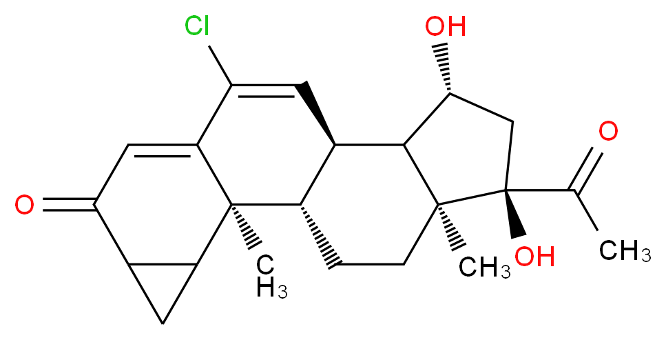 (1S,2S,11R,12S,13R,15R,16S)-15-acetyl-9-chloro-13,15-dihydroxy-2,16-dimethylpentacyclo[9.7.0.0<sup>2</sup>,<sup>8</sup>.0<sup>3</sup>,<sup>5</sup>.0<sup>1</sup><sup>2</sup>,<sup>1</sup><sup>6</sup>]octadeca-7,9-dien-6-one_分子结构_CAS_68791-71-9