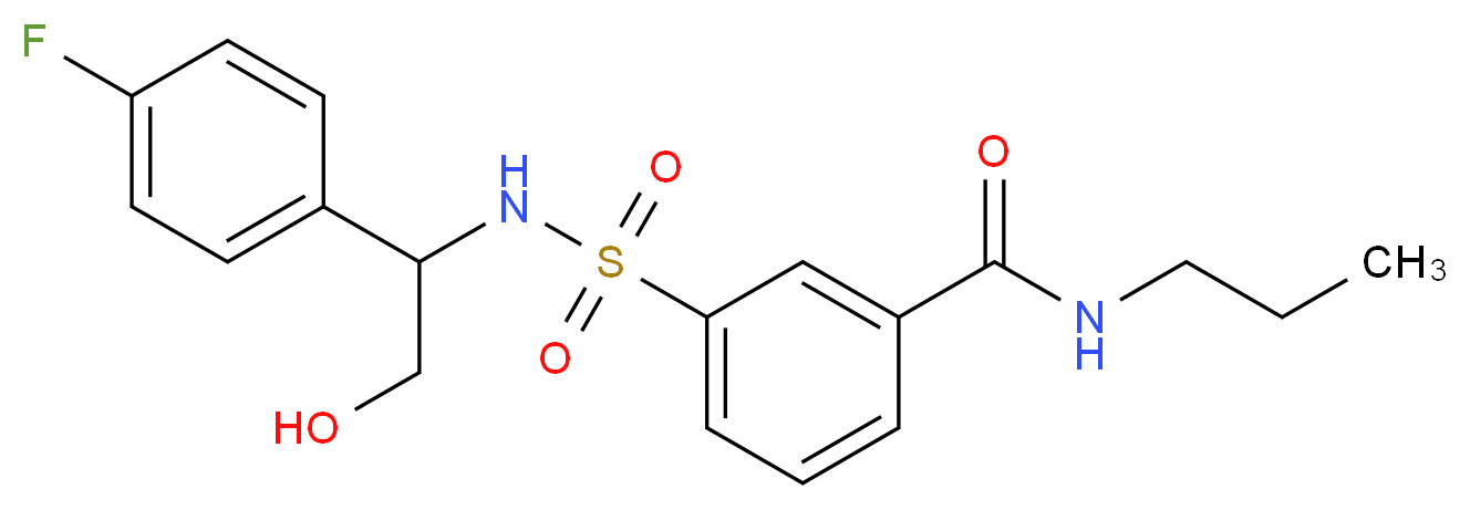 3-({[1-(4-fluorophenyl)-2-hydroxyethyl]amino}sulfonyl)-N-propylbenzamide_分子结构_CAS_)