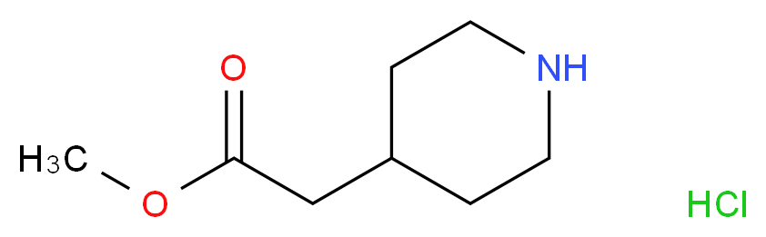 methyl 2-(piperidin-4-yl)acetate hydrochloride_分子结构_CAS_168986-49-0