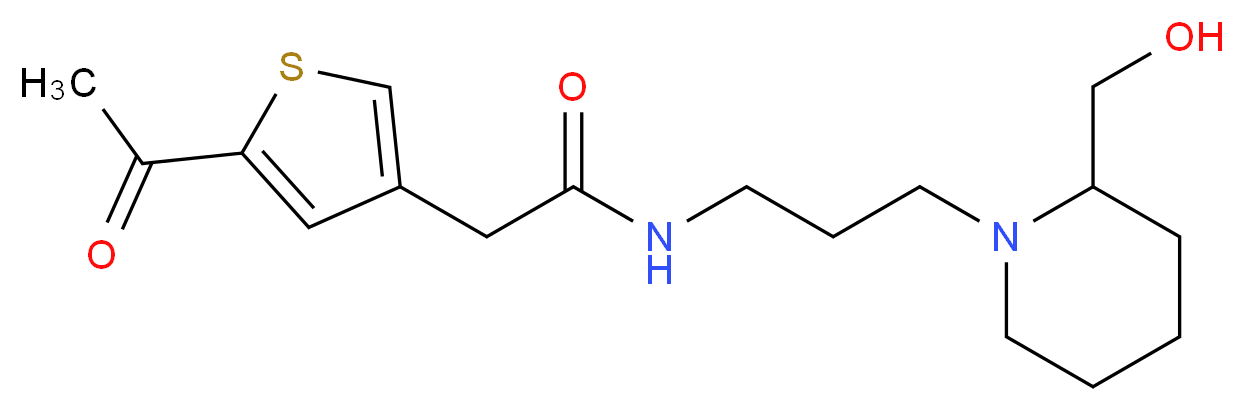 2-(5-acetyl-3-thienyl)-N-{3-[2-(hydroxymethyl)piperidin-1-yl]propyl}acetamide_分子结构_CAS_)