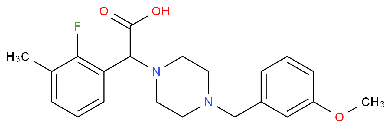 (2-fluoro-3-methylphenyl)[4-(3-methoxybenzyl)piperazin-1-yl]acetic acid_分子结构_CAS_)