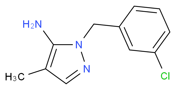 1-[(3-chlorophenyl)methyl]-4-methyl-1H-pyrazol-5-amine_分子结构_CAS_1015845-70-1