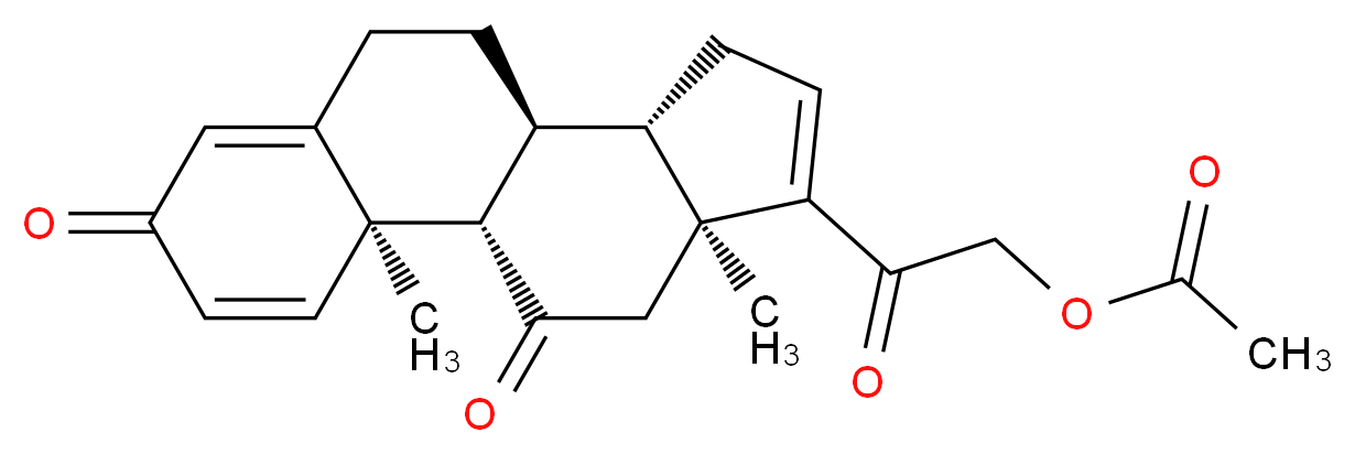 21-Hydroxy-pregna-1,4,16-triene-3,11,20-trione 21-Acetate_分子结构_CAS_82423-35-6)