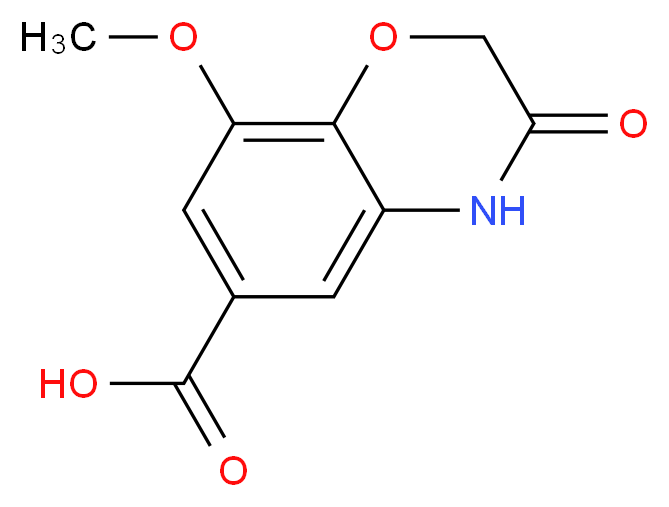 8-Methoxy-3-oxo-3,4-dihydro-2H-1,4-benzoxazine-6-carboxylic acid_分子结构_CAS_5446-56-0)