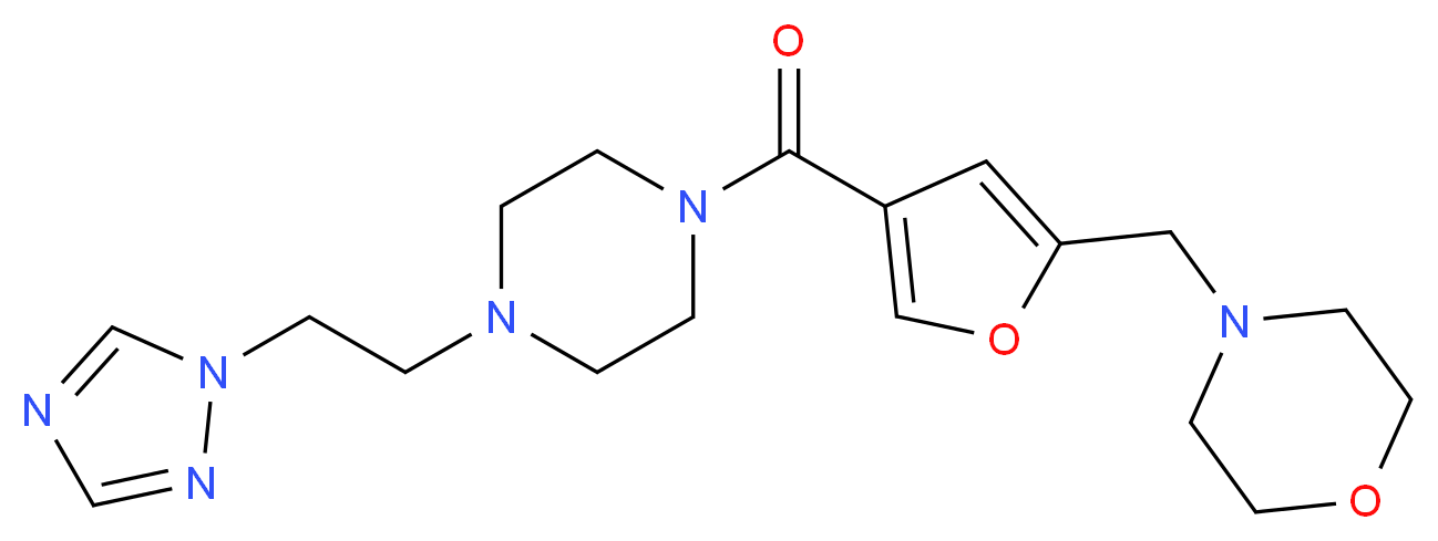 4-{[4-({4-[2-(1H-1,2,4-triazol-1-yl)ethyl]-1-piperazinyl}carbonyl)-2-furyl]methyl}morpholine_分子结构_CAS_)