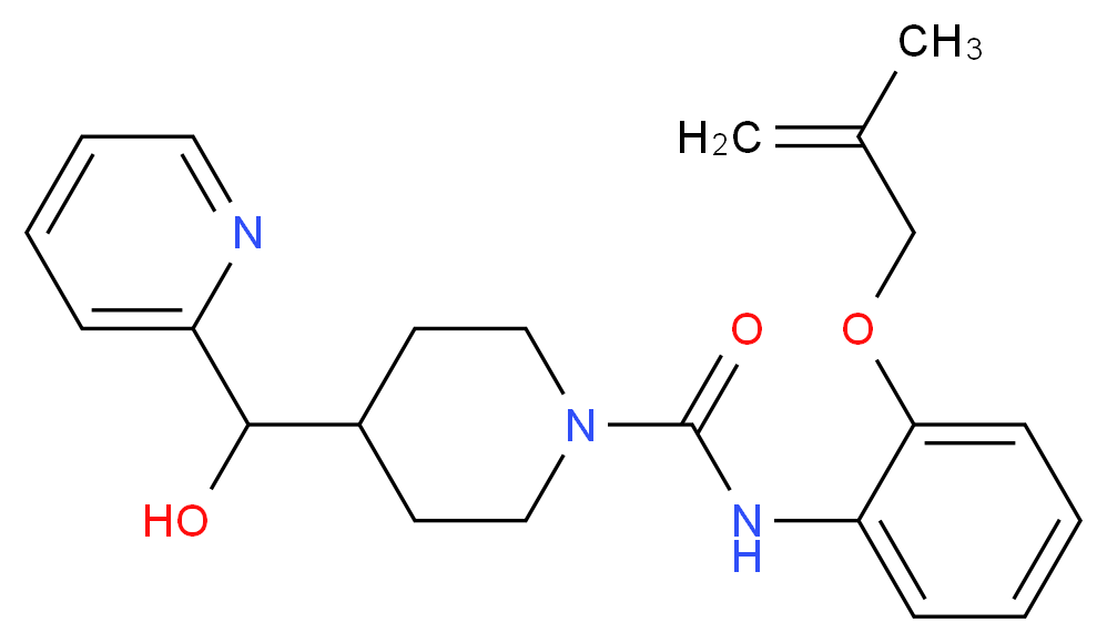 4-[hydroxy(pyridin-2-yl)methyl]-N-{2-[(2-methylprop-2-en-1-yl)oxy]phenyl}piperidine-1-carboxamide_分子结构_CAS_)