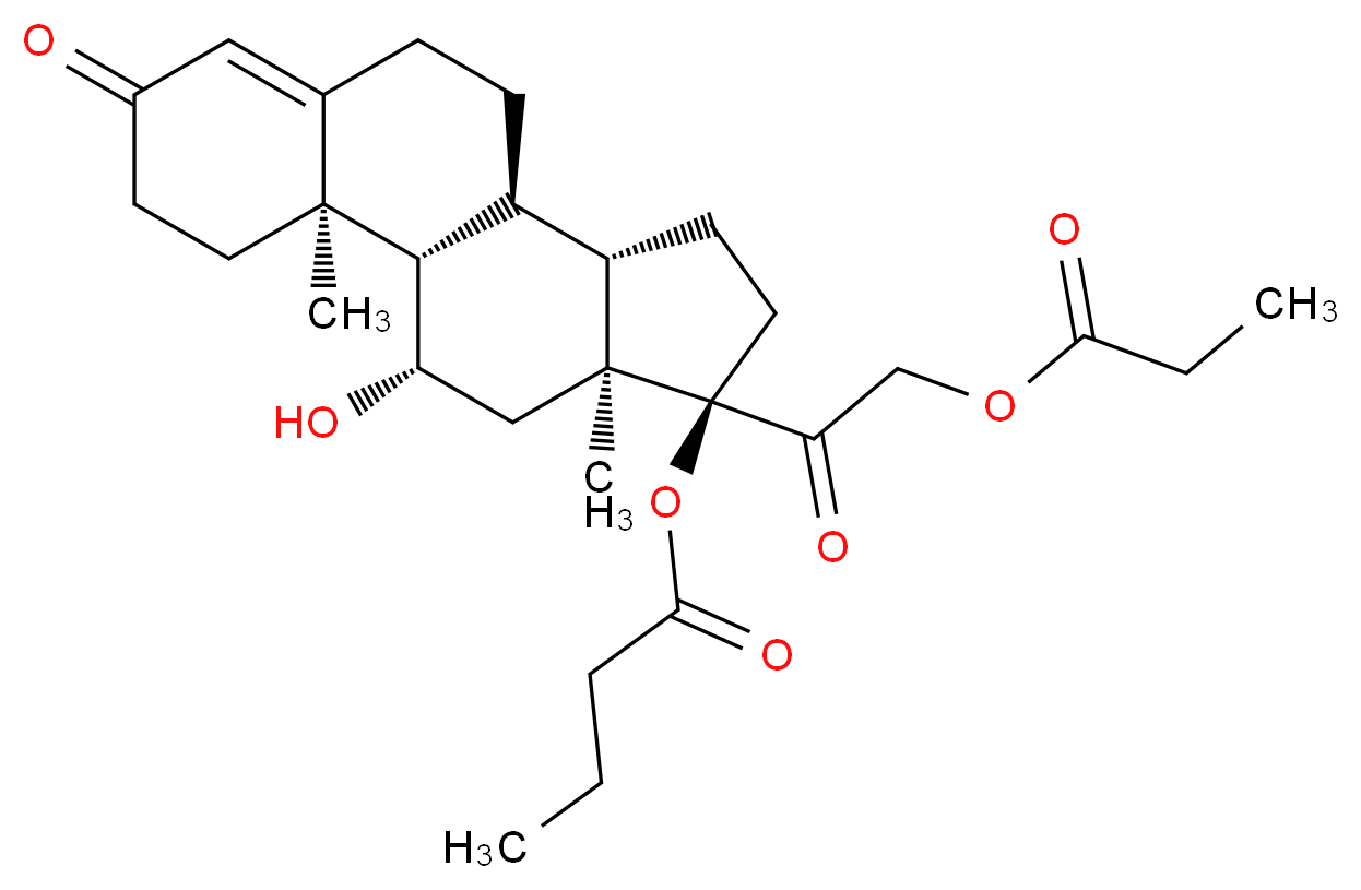 Hydrocortisone 17-Butyrate 21-Propionate_分子结构_CAS_72590-77-3)