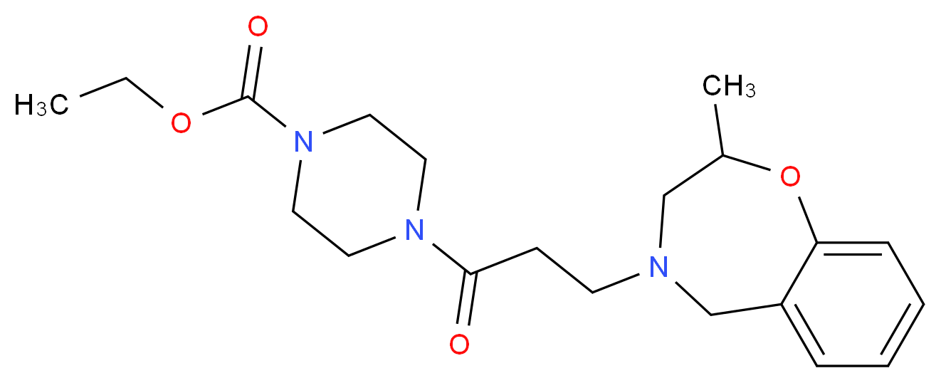 ethyl 4-[3-(2-methyl-2,3-dihydro-1,4-benzoxazepin-4(5H)-yl)propanoyl]-1-piperazinecarboxylate_分子结构_CAS_)