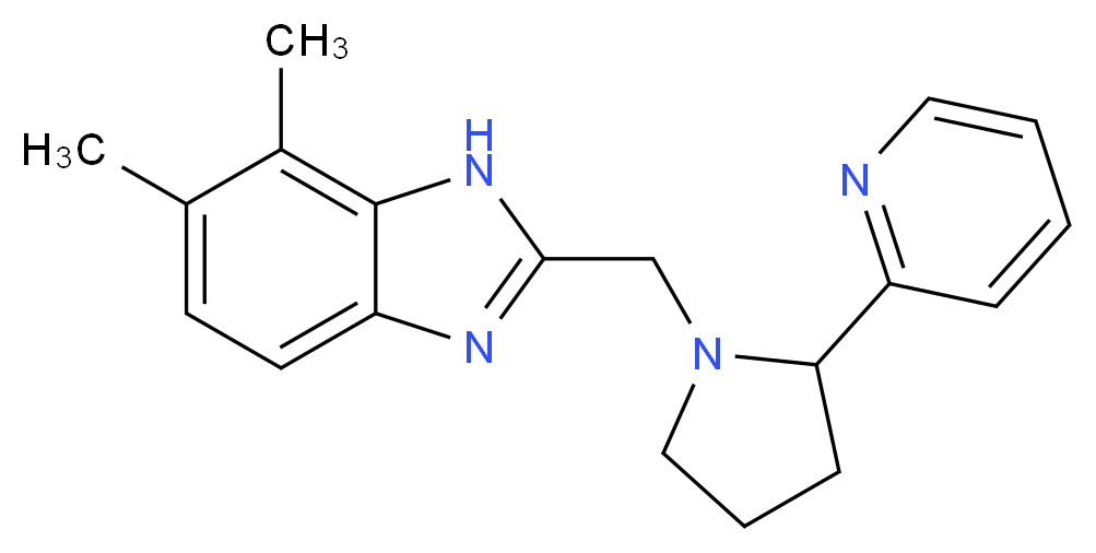 6,7-dimethyl-2-[(2-pyridin-2-ylpyrrolidin-1-yl)methyl]-1H-benzimidazole_分子结构_CAS_)