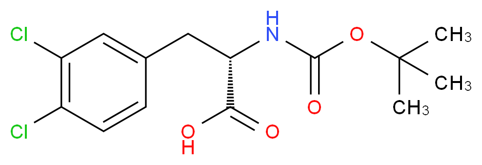 (2S)-2-{[(tert-butoxy)carbonyl]amino}-3-(3,4-dichlorophenyl)propanoic acid_分子结构_CAS_80741-39-5