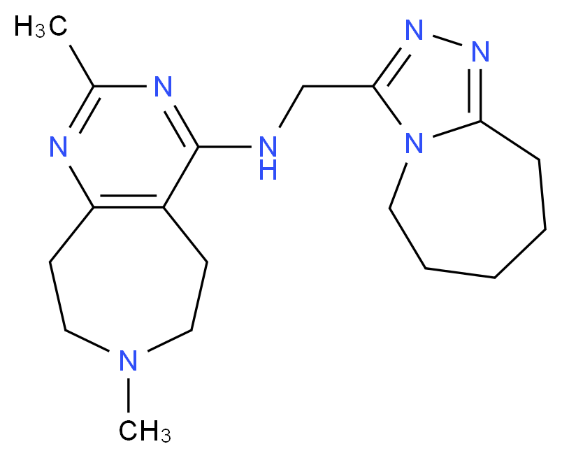 2,7-dimethyl-N-(6,7,8,9-tetrahydro-5H-[1,2,4]triazolo[4,3-a]azepin-3-ylmethyl)-6,7,8,9-tetrahydro-5H-pyrimido[4,5-d]azepin-4-amine_分子结构_CAS_)
