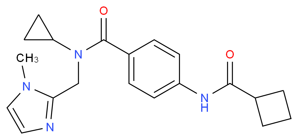 4-[(cyclobutylcarbonyl)amino]-N-cyclopropyl-N-[(1-methyl-1H-imidazol-2-yl)methyl]benzamide_分子结构_CAS_)