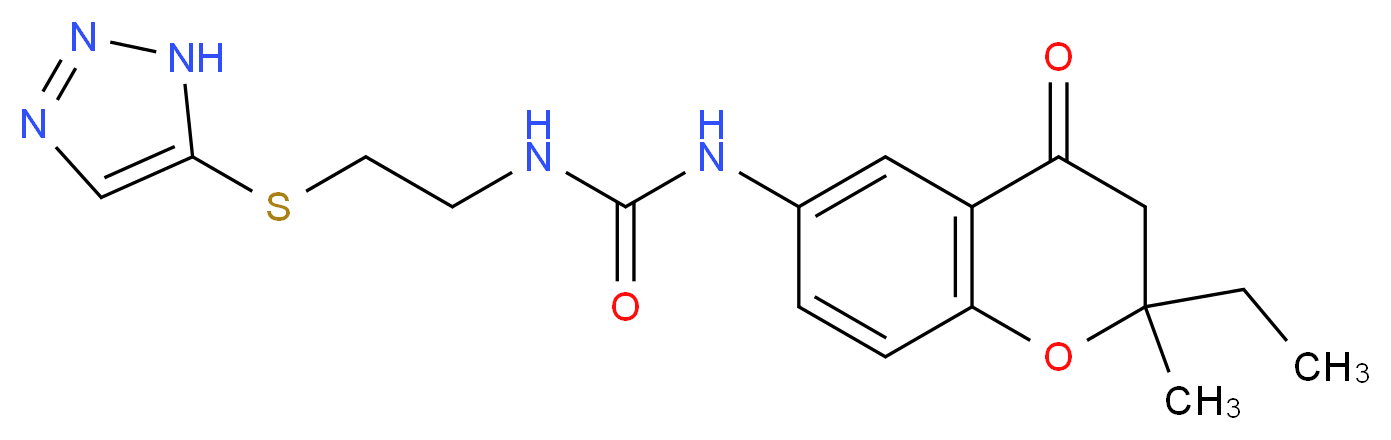 N-(2-ethyl-2-methyl-4-oxo-3,4-dihydro-2H-chromen-6-yl)-N'-[2-(1H-1,2,3-triazol-5-ylthio)ethyl]urea_分子结构_CAS_)