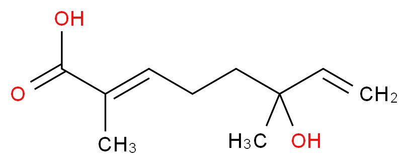 (2E)-6-hydroxy-2,6-dimethylocta-2,7-dienoic acid_分子结构_CAS_28420-25-9