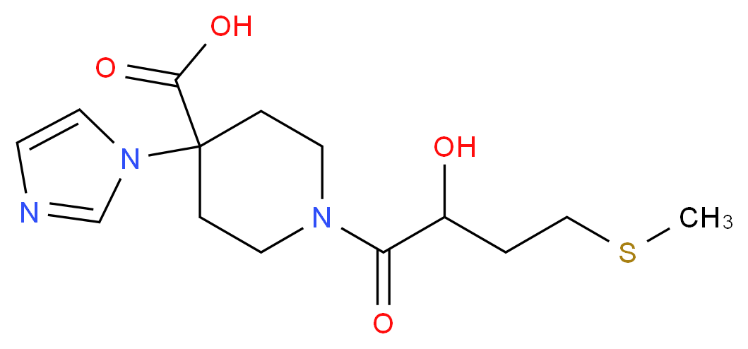 1-[2-hydroxy-4-(methylthio)butanoyl]-4-(1H-imidazol-1-yl)piperidine-4-carboxylic acid_分子结构_CAS_)