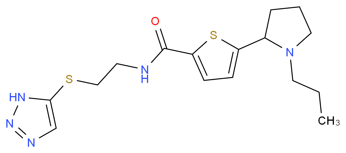 5-(1-propyl-2-pyrrolidinyl)-N-[2-(1H-1,2,3-triazol-5-ylthio)ethyl]-2-thiophenecarboxamide_分子结构_CAS_)