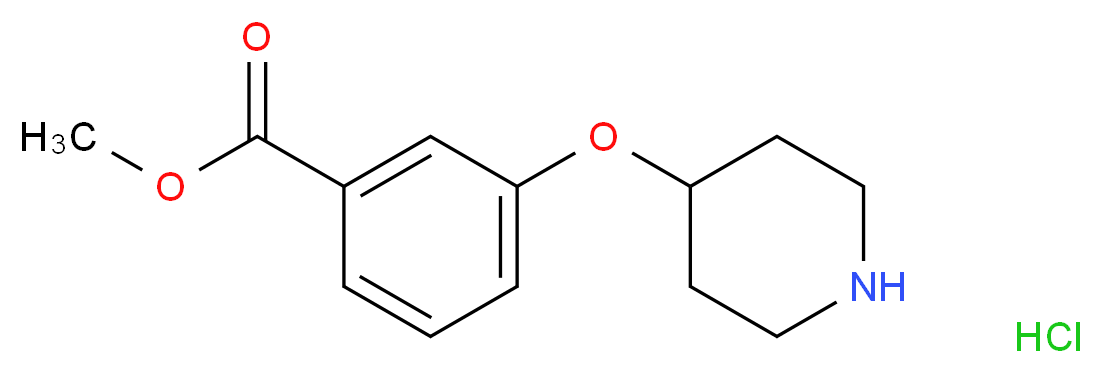 methyl 3-(piperidin-4-yloxy)benzoate hydrochloride_分子结构_CAS_936128-98-2