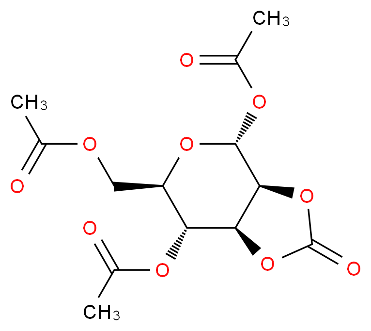 [(3aS,4R,6R,7R,7aS)-4,7-bis(acetyloxy)-2-oxo-hexahydro-[1,3]dioxolo[4,5-c]pyran-6-yl]methyl acetate_分子结构_CAS_53958-20-6