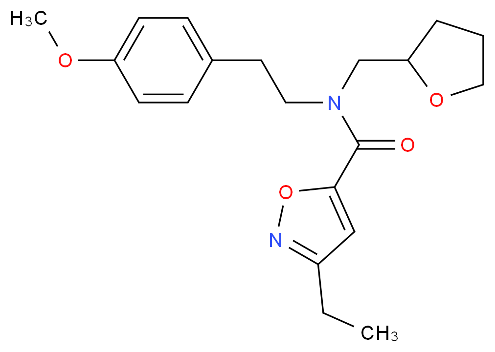 3-ethyl-N-[2-(4-methoxyphenyl)ethyl]-N-(tetrahydrofuran-2-ylmethyl)isoxazole-5-carboxamide_分子结构_CAS_)