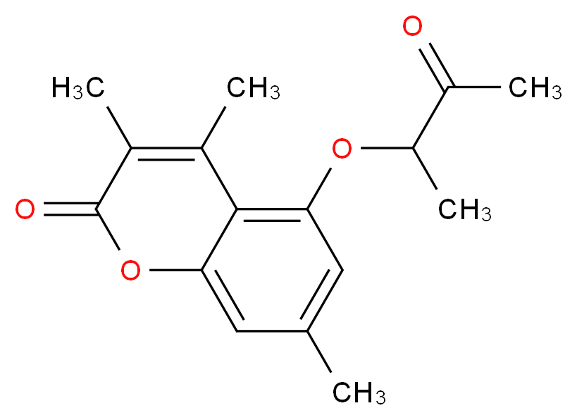 3,4,7-trimethyl-5-[(3-oxobutan-2-yl)oxy]-2H-chromen-2-one_分子结构_CAS_670243-42-2