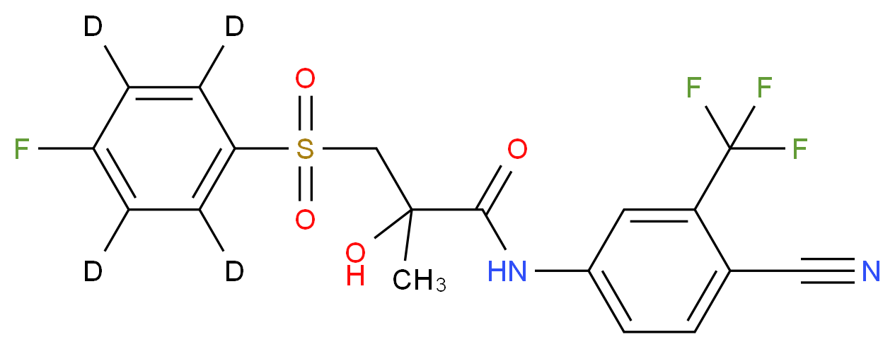 N-[4-cyano-3-(trifluoromethyl)phenyl]-3-[4-fluoro(<sup>2</sup>H<sub>4</sub>)benzenesulfonyl]-2-hydroxy-2-methylpropanamide_分子结构_CAS_90357-06-5