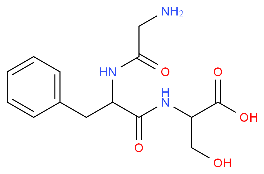 2-[2-(2-aminoacetamido)-3-phenylpropanamido]-3-hydroxypropanoic acid_分子结构_CAS_23828-14-0