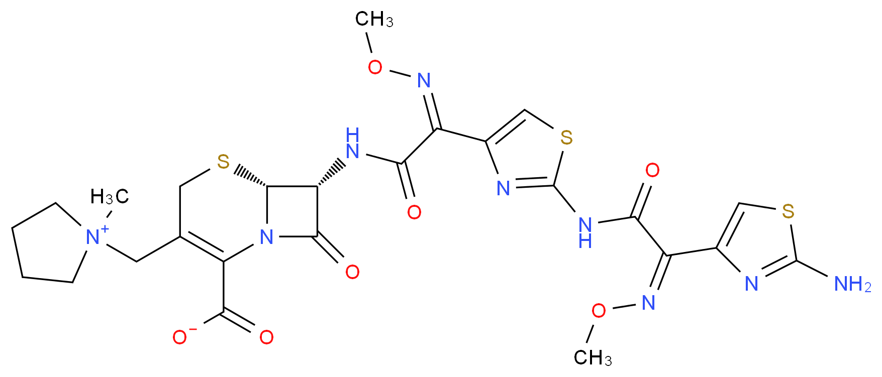 N-[2-Amino-α-(methoxyimino)-4-thiazoleacetyl] Cefepime(Cefepime Impurity B)DISCONTINUED_分子结构_CAS_)