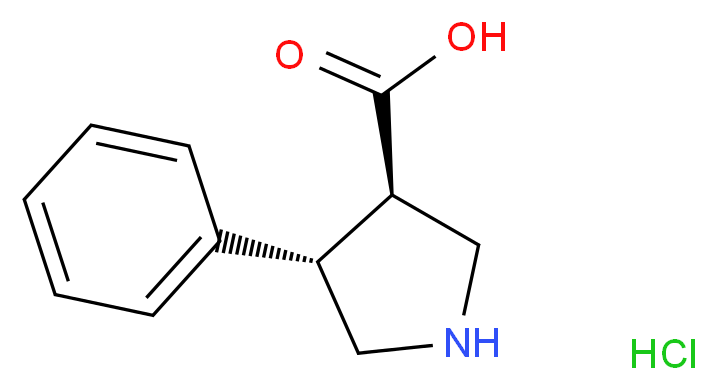 trans-4-Phenylpyrrolidine-3-carboxylic acid hydrochloride_分子结构_CAS_1049755-65-8)