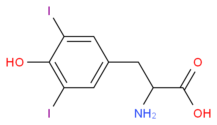 2-amino-3-(4-hydroxy-3,5-diiodophenyl)propanoic acid_分子结构_CAS_66-02-4