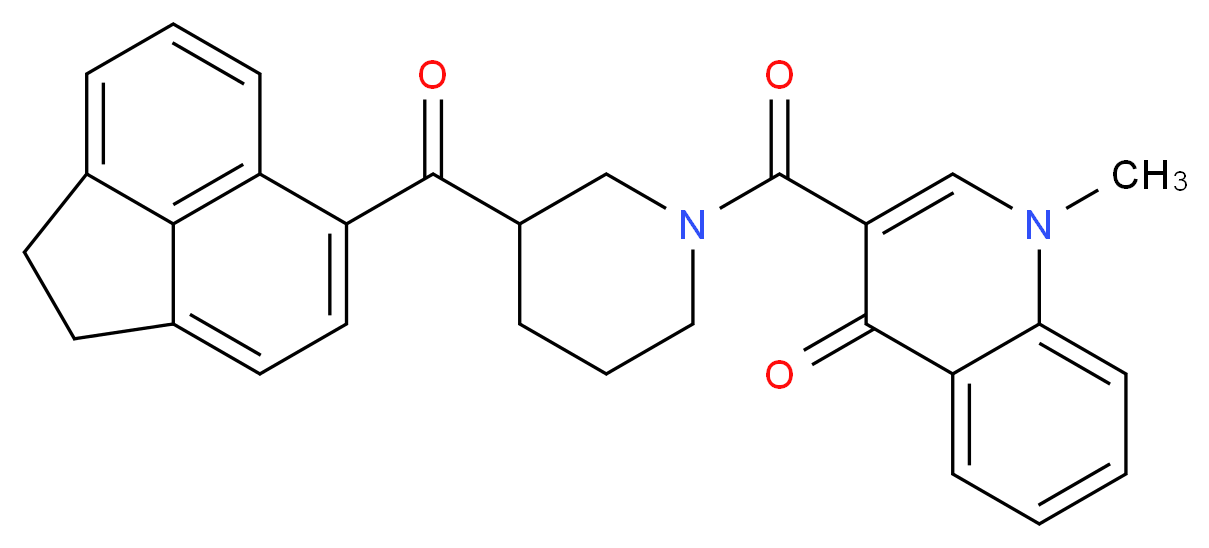 3-{[3-(1,2-dihydro-5-acenaphthylenylcarbonyl)-1-piperidinyl]carbonyl}-1-methyl-4(1H)-quinolinone_分子结构_CAS_)