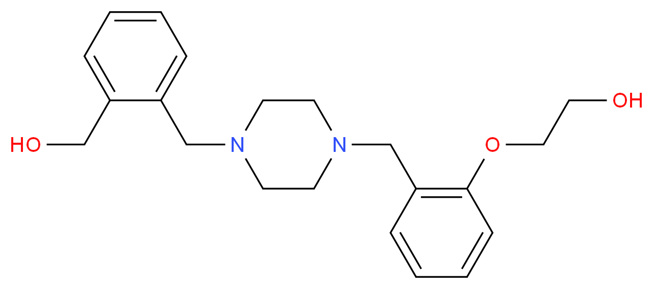 2-[2-({4-[2-(hydroxymethyl)benzyl]piperazin-1-yl}methyl)phenoxy]ethanol_分子结构_CAS_)