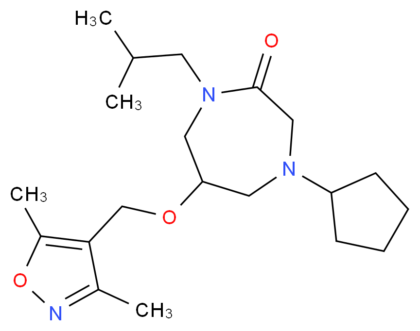 4-cyclopentyl-6-[(3,5-dimethyl-4-isoxazolyl)methoxy]-1-isobutyl-1,4-diazepan-2-one_分子结构_CAS_)