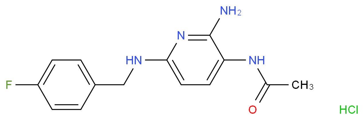 N-(2-amino-6-{[(4-fluorophenyl)methyl]amino}pyridin-3-yl)acetamide hydrochloride_分子结构_CAS_95777-69-8